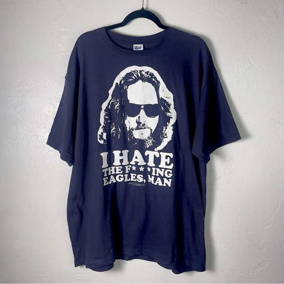 The Big Lebowski “I Hate The ** Eagles” Dark Blue T-Shirt Men’s Size 2X - Picture 1 of 5